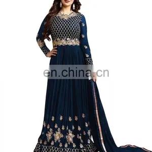 Women's Attractive Party Wear Semi Stitched Anarkali Suits With Heavy Embroidery 2017 thumbnail-1