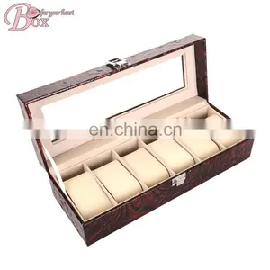Brown Rectangle Wrist-watches Box With Mirror thumbnail-2