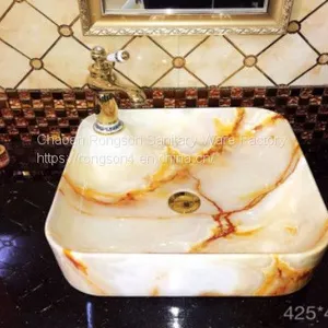 Sanitary Ware Hot Sale Golden Art Basin,golden Wash Basin for Hotel thumbnail-1