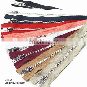 Close-End Metal Zippers With Pearl Slider, Multi-color #5 Zippers For DIY Sewing 9 Colors Available thumbnail-1
