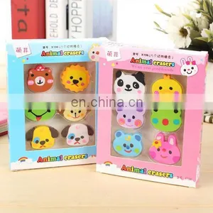 6pcs Animal Design Eraser Set Colorful Cartoon Eraser Set Cartoon Nativity Eraser thumbnail-1
