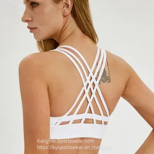 Wholesale Women Custom Make Sports Bra For Gym Nylon Spandex Fitness Apparel Manufacturer thumbnail-2