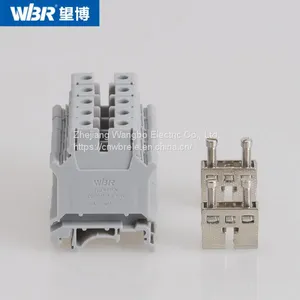 Din Rail Terminal Blocks UK16N Pure Copper Connector Screw Terminal Block thumbnail-1