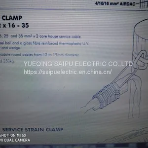 Wire and Cable Plastic Wedge Type Anchor Strain Clamp Tension Clamp Dead End Clamps for 2-4 Wires thumbnail-2