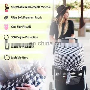 Multi-function NEW Baby Mom Breastfeeding Towel Cover Nursing Print Apron Cover Baby Poncho Shawl Baby Stroller Sunshade Cover thumbnail-2