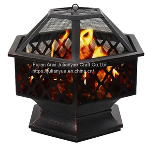 Ceramic Tile Mosaic Parquet Outdoor Rectangular Fire Pit Table thumbnail-3