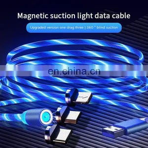 Shenzhen Data Line Newest 2020 Golden Sky Colorful Nylon 1M Micro Usb Type-C Ios Cable 3 In1 Fast Charge Cellphone Data Line thumbnail-3