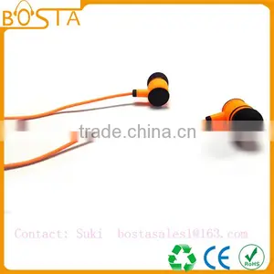 Sports Sweat-proof Wholesale Shiny Orange Soft Ruberized String Bluetooth Earphones thumbnail-6
