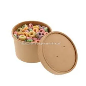 Souper Food Container 26oz Kraft- Large Takeaway Soup, Ice Cream Container- Brown Microwavable Souper Cups thumbnail-2
