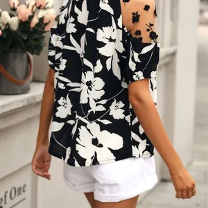 New Hot Style Lace Stitching Women Blouse thumbnail-4