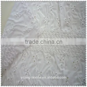 White Cotton Fabric With Embroidered Pattern thumbnail-2