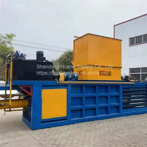 Horizontal Hydraulic Hh-140 Waste Carton Packer Can Opener Oil Drum Flattening Machine Plastic Film Used Clothes Baling Machine thumbnail-2