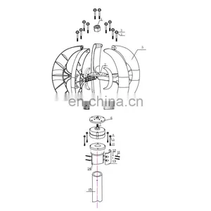 Hot Sale 100W 200W 300W 400W 500W Red Lantern Green Lantern Dragon Blue Lantern Wind Turbine Vertical Axis Small Wind Turbine thumbnail-4
