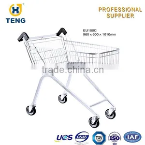 Four Wheels Supermarket Metal Shopping Cart Trolley thumbnail-6