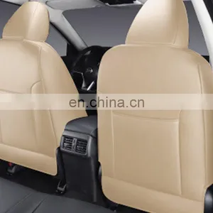 2022 New Factory Price High Quality Beige Memory Foam True Genuine Leather Full Coverage Car Front and Back Sit Seat Cover thumbnail-3