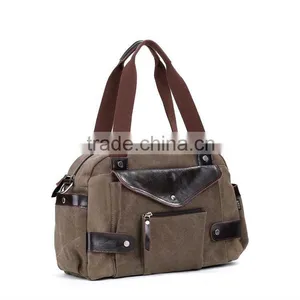 Brown Canvas Tote Handbags Fashion Style thumbnail-1