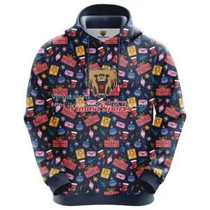 Black Customized Sublimation Hoodie With Gift and Sock Pattern thumbnail-2