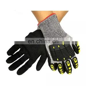 Construction TPR Mechanical Impact Cut Resistant HPPE Nitrile Coated Safety Gloves For Work thumbnail-3