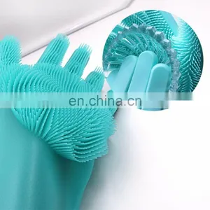 Dishwashing GloveR Magic Silicone Scrubber Rubber Cleaning GloveRs For Kitchen Pet thumbnail-3