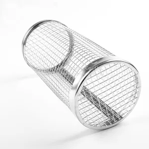 Kitchen Accessories Home and Kitchen Gadgets Rotisserie Basket Bbq Grilling Accessories Outdoor Camp Round Bbq Grill Basket thumbnail-3