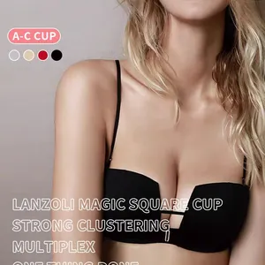 Wholesale Women's Constant Convertible Strap Lightly Lined Demi Bra Half-Cup Bra Strapless Bra thumbnail-1