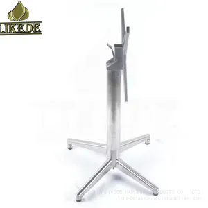 High Quality Detachable 304# Stainless Steel Folding Table Base Hot Sale Brushed Stackable Leg thumbnail-3