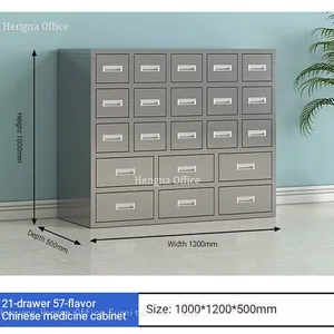 16 Drawer Stainless Steel Herb Cabinet | 48 Herbs, 3 Compartments Per Drawer for Clinic Storage thumbnail-1