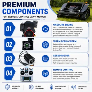Slopes Orchards Roadsides Rough Terrain Adjustable Cutting Height Remote Robotic Controlled Lawn Mower Wholesale thumbnail-4