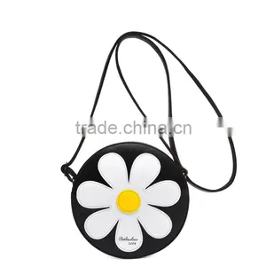 Fashion Female Shoulder Bag Lovely Flowers Sweet Small Round Bag Handbag Shoulder Bags thumbnail-2