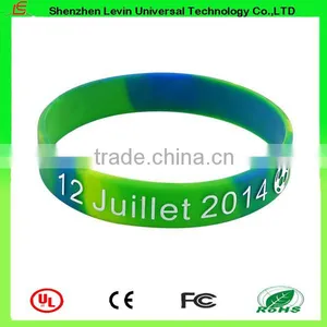 Business Adverting Printed Logo Glow in the Dark Silicone Fluorescent Bracelet thumbnail-2