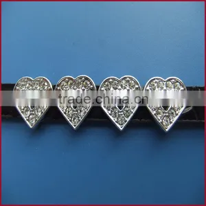 Produce Pave Heart Charms Wholesale DIY Wearing Slide Heart Shaped Accessory thumbnail-3