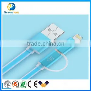 REMAX 2 in 1 8 Pin Light Cable USB Charger Sync High Speed Data Cable for IPhone and Micro thumbnail-4