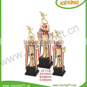 Custom Zinc Alloy Tall Wooden Base Karate Trophies thumbnail-1