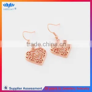 Wholesale Gold Plating Heart Drop Earrings for Women, High Quality Earring Stud thumbnail-1