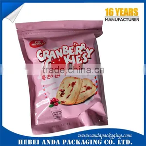 Self Standing Resealable Cookie Bags/packaging Cookies Zipper Bags/stand up Biscuit Bags thumbnail-3