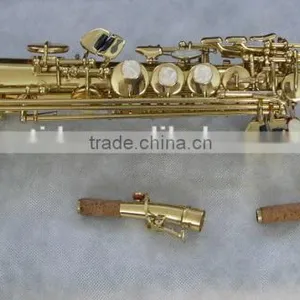 Curved Bell Soprano Saxophone, Gold Lacquer With Case. thumbnail-3