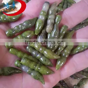 Wholesale Natural Green Jade Crystal Point Pendant thumbnail-1