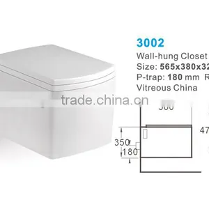 Ceramic Wall Hung Toilet and Wall wc for Hotel Toilet thumbnail-2