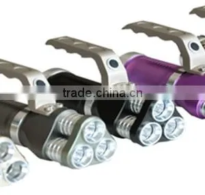 High Power 5 Color LED Flashlight 3T6 Hand-held Portable Aluminum Flashlight 30W Rechargeable Portable Flashlight thumbnail-1