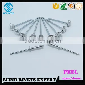HOT SELLING OPEN END FACTORY DOME HEAD ALU/ST PEEL RIVETS thumbnail-1