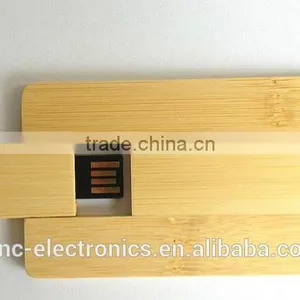 ECO Friendly Wooden Material Personalized Laser Engraving Logo 16GB Credit Card Usb Flash Pen Drives thumbnail-3