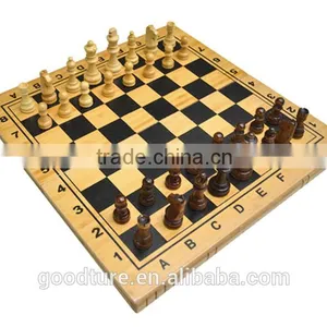 Bamboo Book Shape Folding Chess Set With Wooden Chessmen King Height 6.5cm thumbnail-1