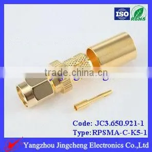 SMA Reverse Polarity Male Body With Female Pin Crimp Straight for SYV-50-5-1 Cable thumbnail-1