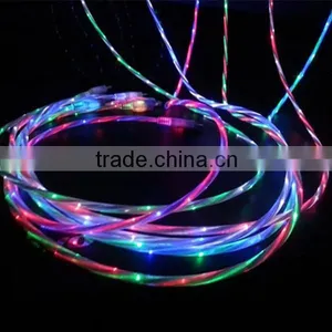 Colorful Flat Micro USB Cable With LED Light for IPhone thumbnail-2