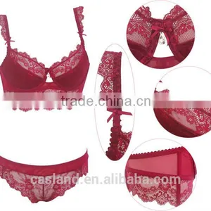 Stylish Unlined Bra Longline Bra and Lace Panty(FPY318) thumbnail-1