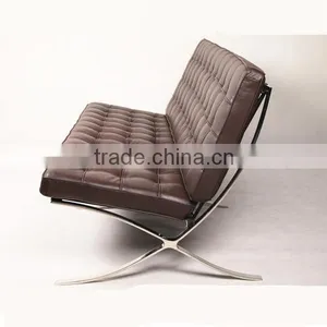 Modern Leather Armless Sofa Barcelona Sofa 3 Seater thumbnail-4