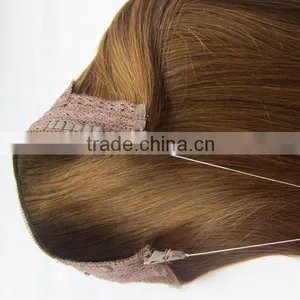 European Hair Extension 100 Human Hair Extension Flip In Halo Hair Extension thumbnail-1