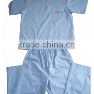 Fashion Solid Color Thin Hotest Selling T/C Hospital Staff Unisex Uniform Medical Scurb Work Suit thumbnail-1
