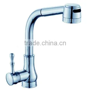 Chrome Commercial Pull Out Kitchen Faucet With Soap Dispenser 8654-CP thumbnail-1