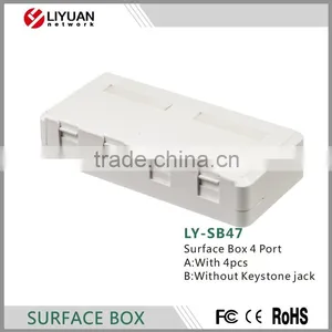 LY-SB47 4 Port Keystone Cat6 Cat5e Surface Mount Box RJ45 Network Junction Box thumbnail-1